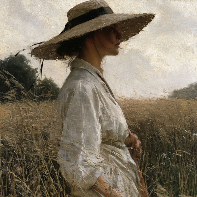 George Clausen style, Midjourney V8.2, render 2 of 4