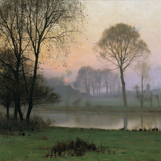 George Clausen style, Midjourney V8.2, render 4 of 4