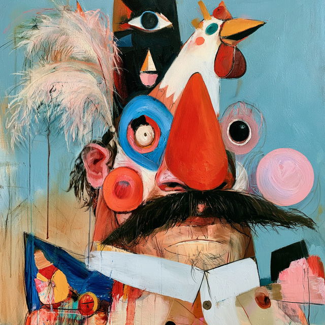George Condo style, Midjourney V8.2, render 4 of 4
