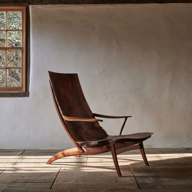 George Nakashima style, Midjourney V8.2, render 2 of 4