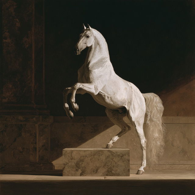 George Stubbs style, Midjourney V8.2, render 4 of 4