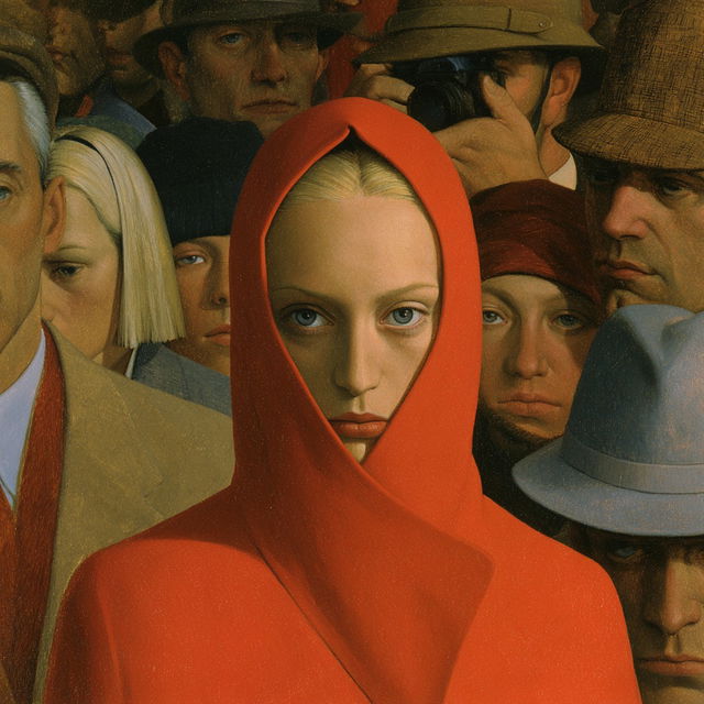 George Tooker style, Midjourney V8.2, render 2 of 4