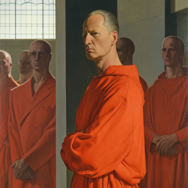 George Tooker style, Midjourney V8.2, render 1 of 4