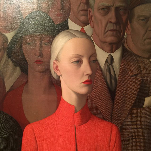 George Tooker style, Midjourney V8.2, render 3 of 4