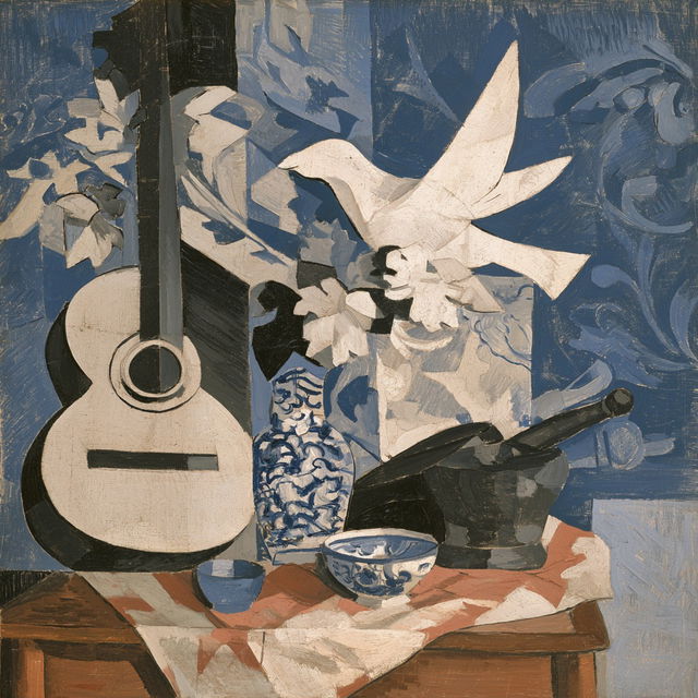 Georges Braque style, Midjourney V8.2, render 2 of 4