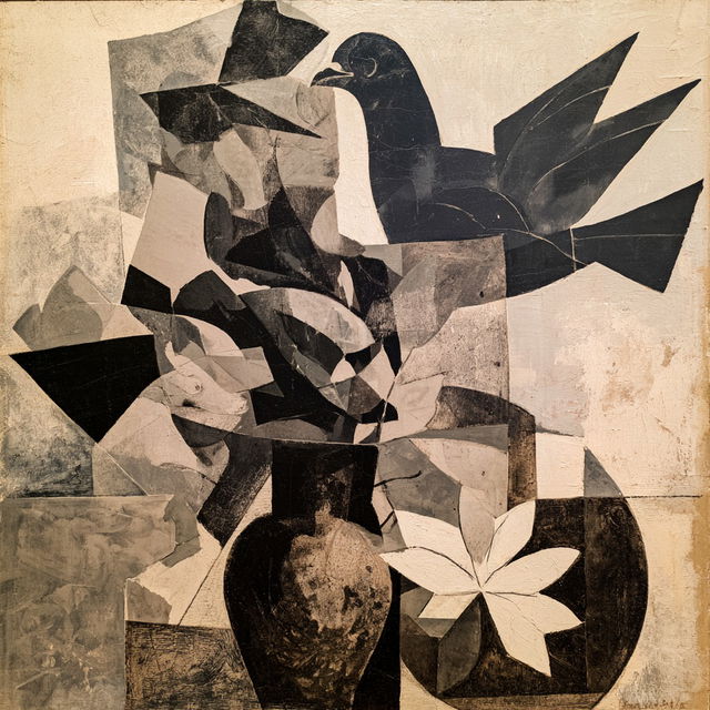 Georges Braque style, Midjourney V8.2, render 1 of 4