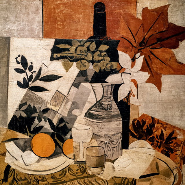Georges Braque style, Midjourney V8.2, render 4 of 4