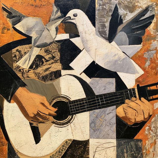 Georges Braque style, Midjourney V8.2, render 3 of 4