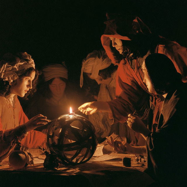 Georges de La Tour style, Midjourney V8.2, render 3 of 4