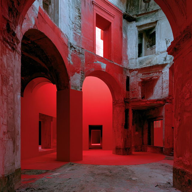 Georges Rousse style, Midjourney V8.2, render 1 of 4