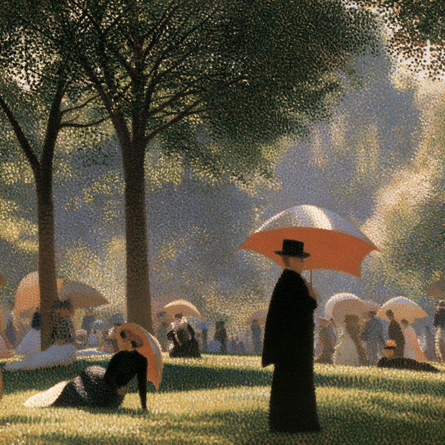 Georges Seurat style, Midjourney V8.2, render 2 of 4