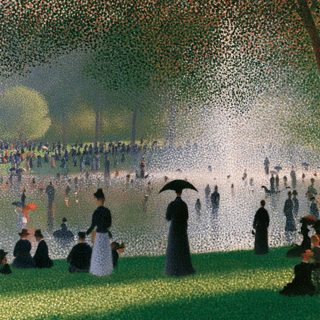 Georges Seurat style, Midjourney V8.2, render 3 of 4