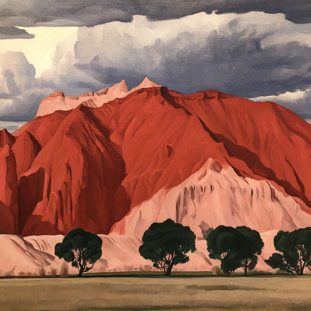 Georgia O'Keeffe style, Midjourney V8.2, render 4 of 4