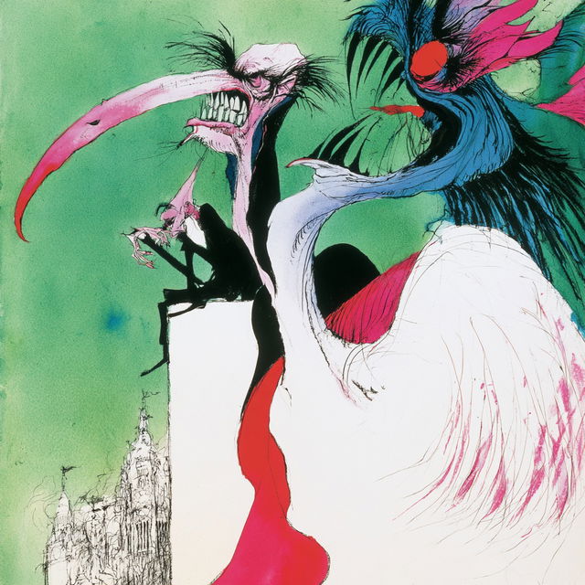 Gerald Scarfe style, Midjourney V8.2, render 2 of 4