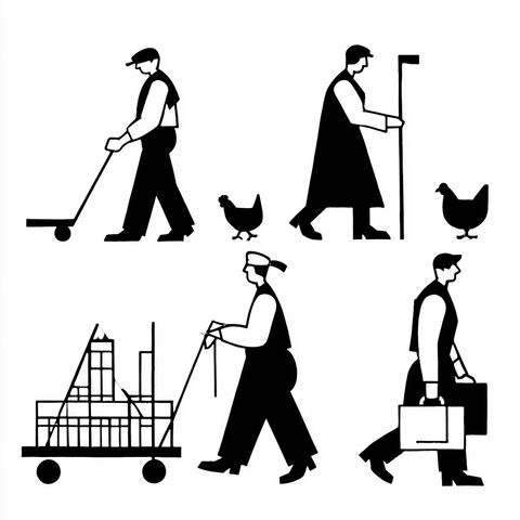 Gerd Arntz style (Printmakers), Midjourney V8.2