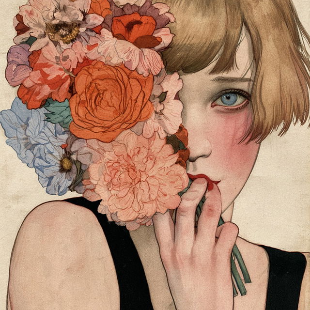 Gerda Wegener style, Midjourney V8.2, render 2 of 4