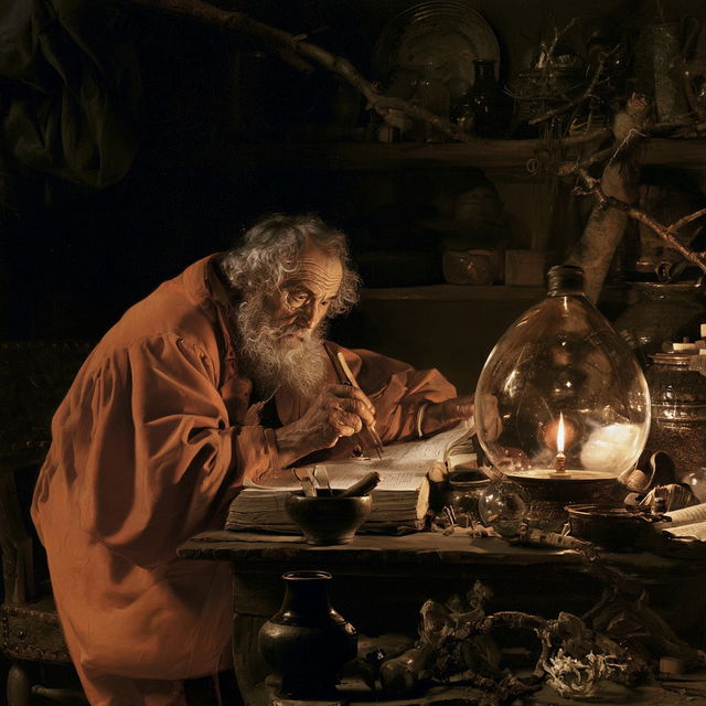 Gerrit Dou style, Midjourney V8.2, render 4 of 4