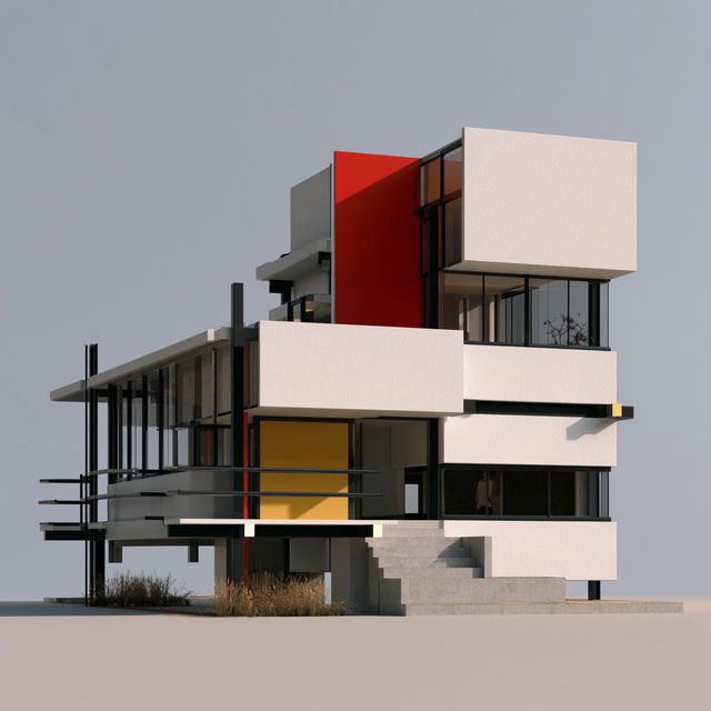Gerrit Rietveld style, Midjourney V8.2, render 2 of 4