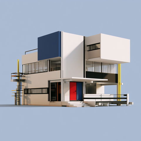 Gerrit Rietveld style (Architects), Midjourney V8.2