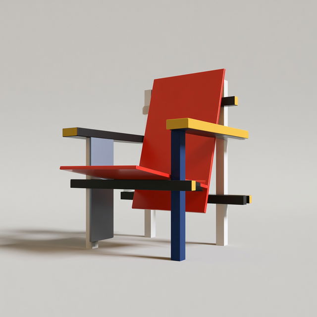 Gerrit Rietveld style, Midjourney V8.2, render 3 of 4