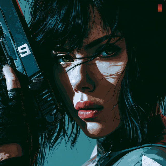 Ghost In The Shell style, Midjourney V8.2, render 2 of 4