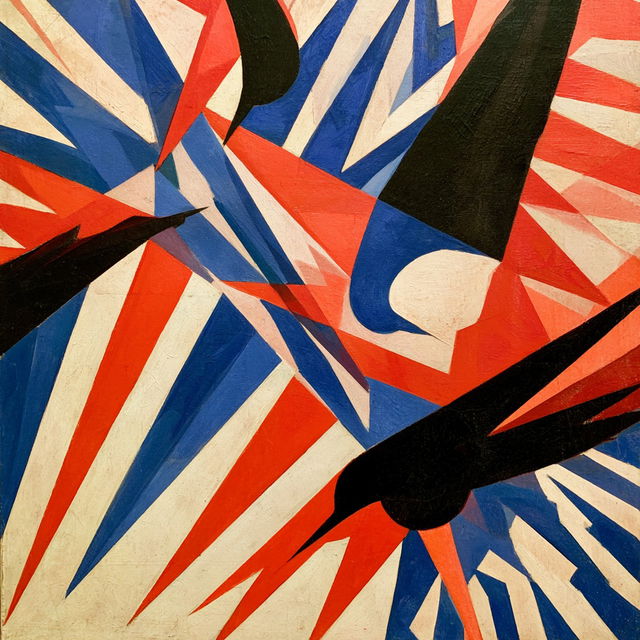 Giacomo Balla style, Midjourney V8.2, render 3 of 4