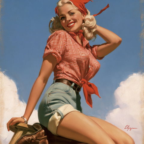 Gil Elvgren style (Illustrators), Midjourney V8.2