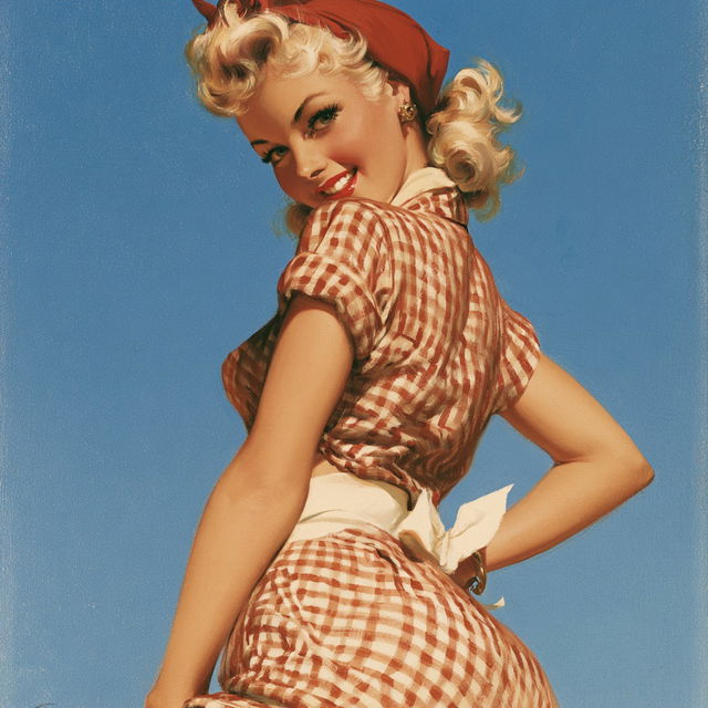 Gil Elvgren style, Midjourney V8.2, render 4 of 4
