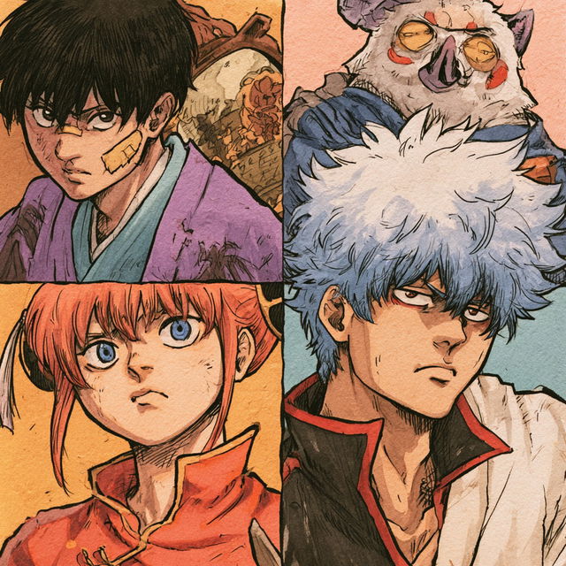 Gintama style, Midjourney V8.2, render 4 of 4