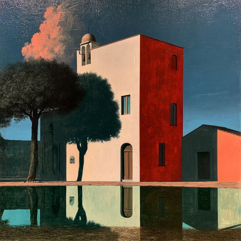 Giorgio de Chirico style (Painters), Midjourney V8.2