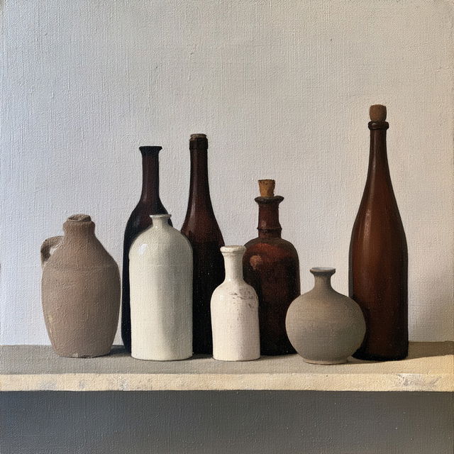 Giorgio Morandi style, Midjourney V8.2, render 1 of 4