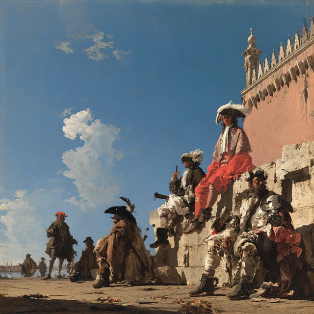 Giovanni Domenico Tiepolo style, Midjourney V8.2, render 1 of 4