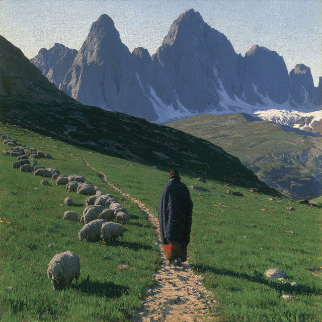 Giovanni Segantini style, Midjourney V8.2, render 4 of 4