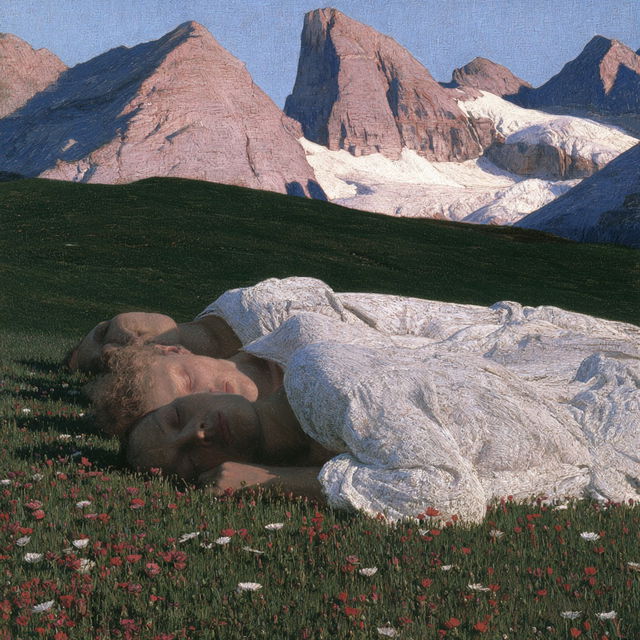 Giovanni Segantini style, Midjourney V8.2, render 3 of 4