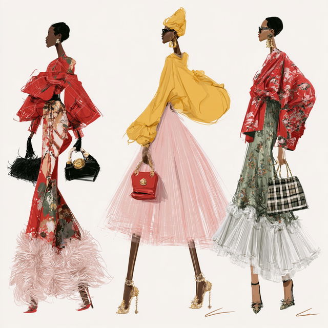 Glamour fashion style, Midjourney V8.2, render 3 of 4