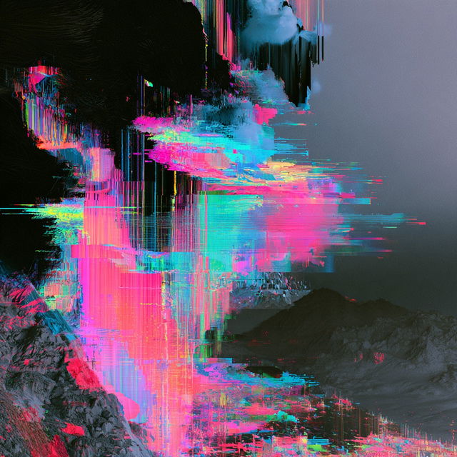 Glitch art style, Midjourney V8.2, render 4 of 4