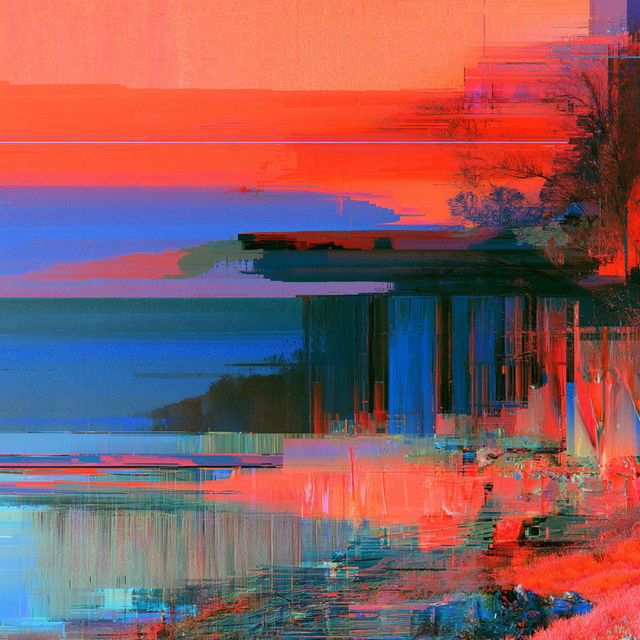 Glitch art style, Midjourney V8.2, render 3 of 4