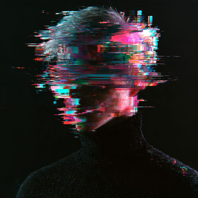 Glitchy style, Midjourney V8.2, render 2 of 4