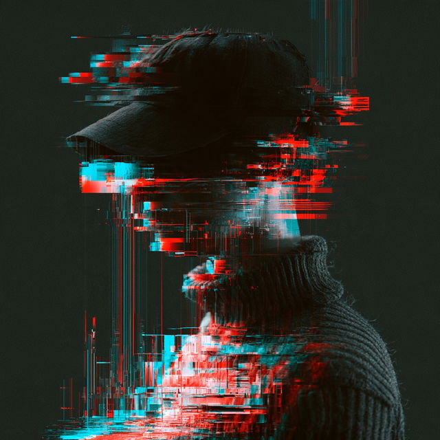 Glitchy style, Midjourney V8.2, render 3 of 4