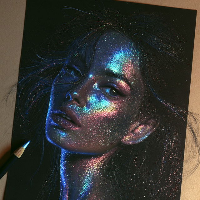 Glitter drawing style, Midjourney V8.2, render 4 of 4