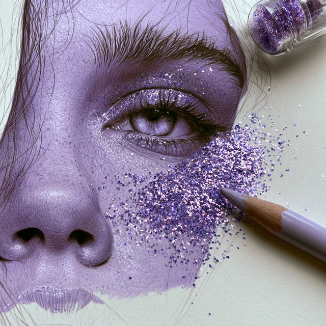 Glitter drawing style, Midjourney V8.2, render 3 of 4