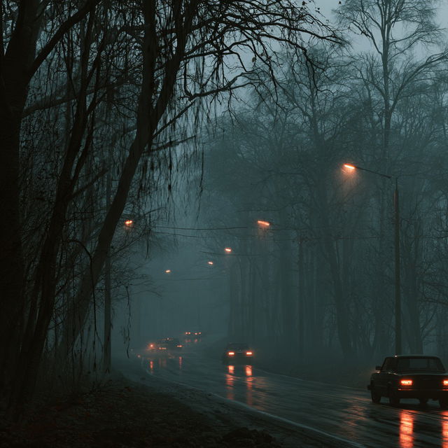 Gloomy atmosphere style, Midjourney V8.2, render 2 of 4