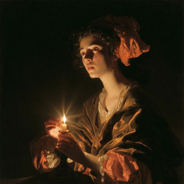 Godfried Schalcken style, Midjourney V8.2, render 1 of 4