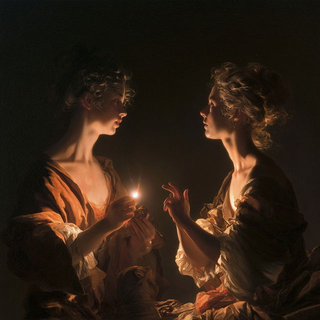 Godfried Schalcken style, Midjourney V8.2, render 3 of 4