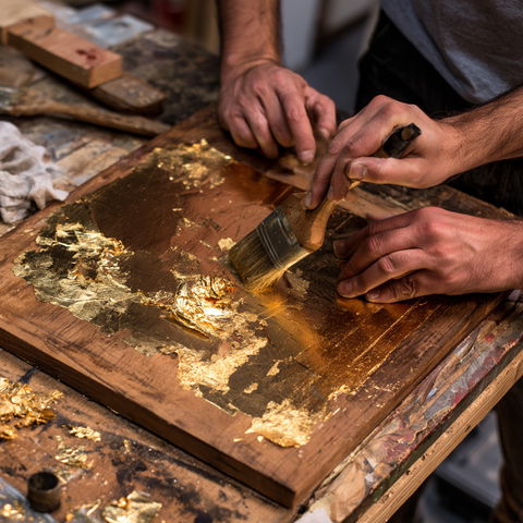 Gold leafing style (Techniques), Midjourney V8.2