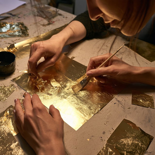 Gold leafing style, Midjourney V8.2, render 4 of 4