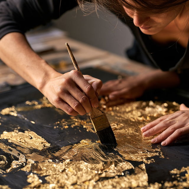 Gold leafing style, Midjourney V8.2, render 2 of 4