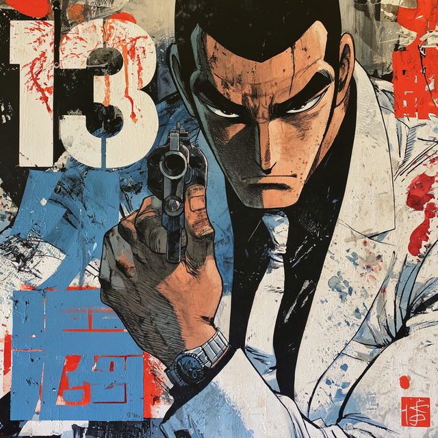 Golgo 13 style, Midjourney V8.2, render 1 of 4