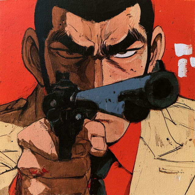 Golgo 13 style, Midjourney V8.2, render 4 of 4