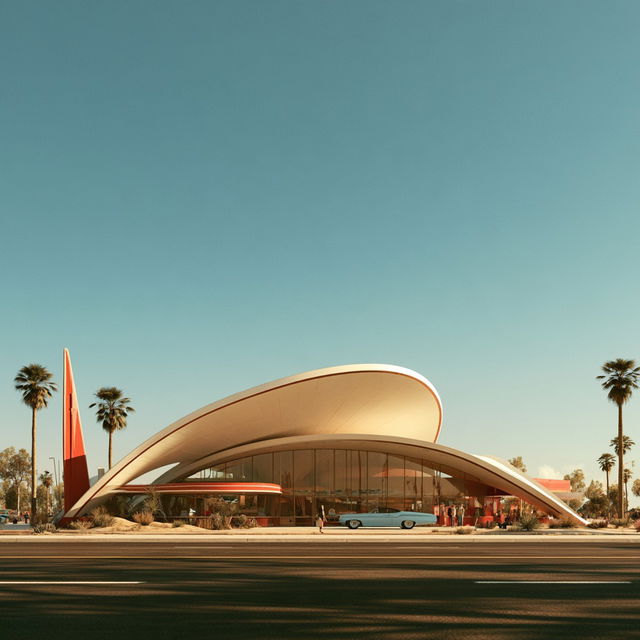 Googie architecture style, Midjourney V8.2, render 4 of 4